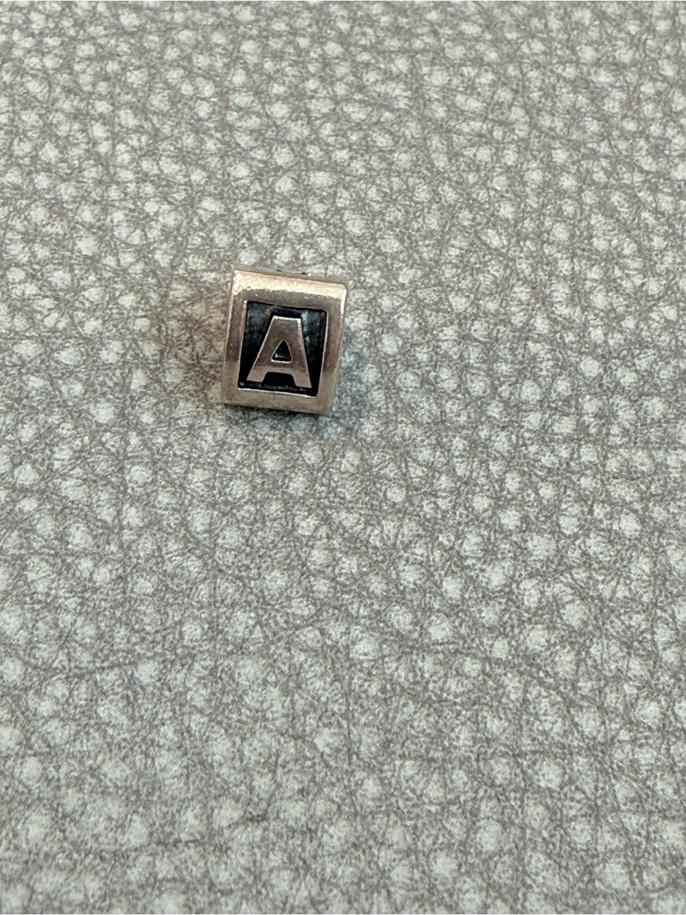 Pandora Sterling Silver 'A' Letter Cubic Charm - Black Accent